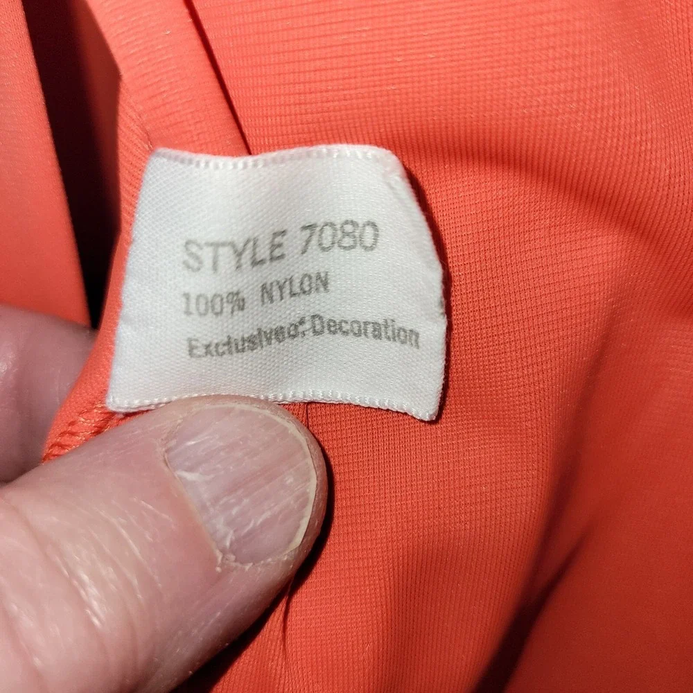 Nylon Robe Satin Trim‎ M Orange 3/4 Sleeve Gossard Artemis Button Front Vintage
